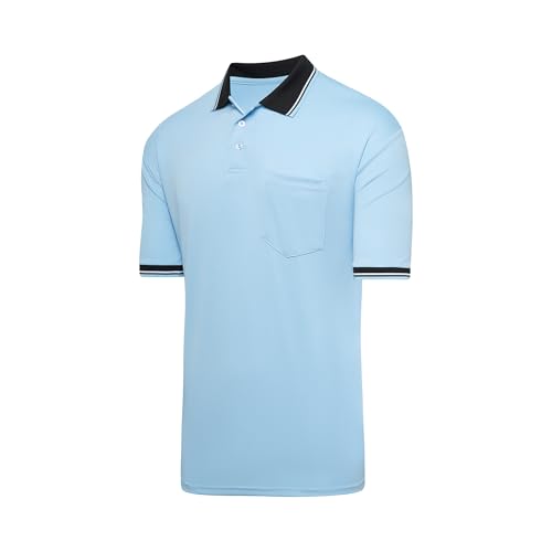 Murray Sporting Goods Baseball/Softball Umpire Shirt Accessory Bundle - Shirt, Bag, Brush, Indicator Clicker Accessory Kit (Light Blue, XX-Large)