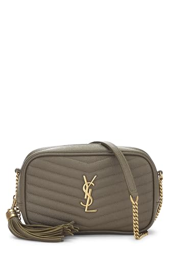 Yves Saint Laurent, Pre-Loved Green Quilted Calfskin Lou Camera Bag Mini, Green
