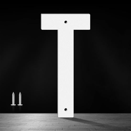 16 Inch Metal House Numbers, White Metal Numbers and Letters, Outdoors Mailbox Numbers and House Numbers, Modern House Address Signs, Suitable for Houses, Apartments, Streets, Outdoors(T)