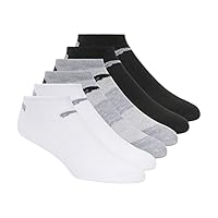 Puma Women's Non Terry No Show Low Cut Athletic Sport Sock 6-Pack,Grey/White/Black,9-11