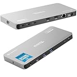 Plugable Thunderbolt 4 Dock for Quad Monitors 100W, Thunderbolt Docking Station Connects up to Four 4K Monitors for Windows and Mac Laptops, 2x HDMI, 4x Thunderbolt 4/USB C, Driver Required TBT-6950PD
