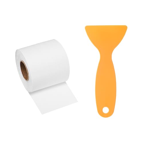 Image of HARFINGTON Wood Grain Repair Tape 2 Inch x 33ft Self Adhesive Repair Patch Tape Simulated Wooden Floor Tapes with Plastic Scraper for Tables Doors Windows Furniture, White Wood