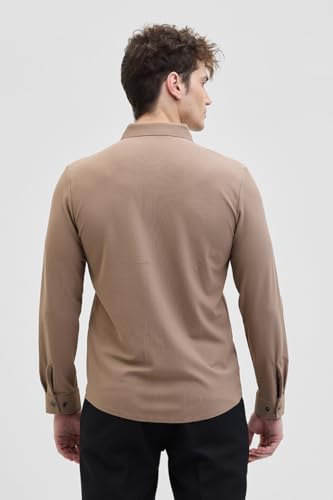 Image of SNITCH PSF Mens Shirts | Slim Fit Design | Poly Blend Fabric, Classic Spread Collar & Full Sleeves, Versatile for Casual & Formal Wear