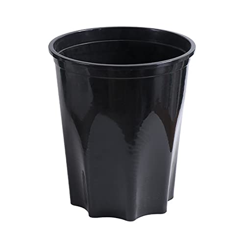 Poubelle ronde plastique noir grande taille L sans couvercle avec anneau