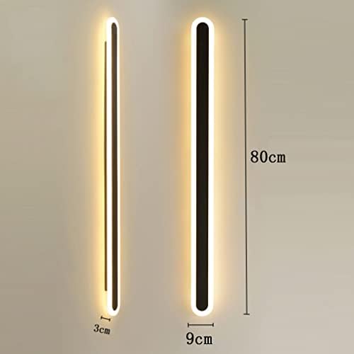 Ceiling Lamp,Dimmable Outdoor LED Wall Lights with Remote Control Waterproof IP65 Black Metal Wall Sconce Lamp for Patio, Terrace, Hallway, Porch Long Strip Wall Lighting Fixture (80cm)