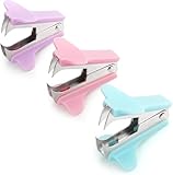 3Pcs Staple Remover Staple Puller Removal Tool for School Office Home Staple Removers (Blue, Pink, Purple)