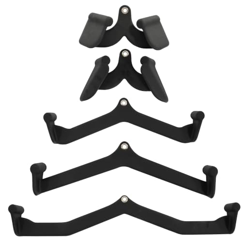 HULKFIT LAT Pulldown Attachments, 5 Piece Cable Machine Handle Set for Gym