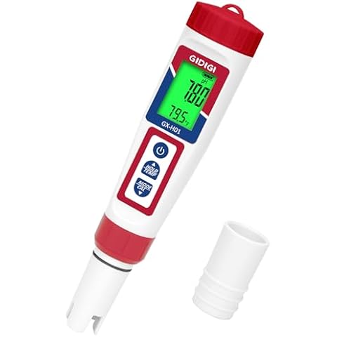 Hydrogen Tester, GIDIGI Hydrogen Water Tester, Digital Hydrogen Meter for Water, Accurate ORP Meter, 4 in 1 pH H2 ORP Temp Test kit for Hydrogen Water Bottle, Hydrogen Water ppb/ppm Tester with ATC Cover