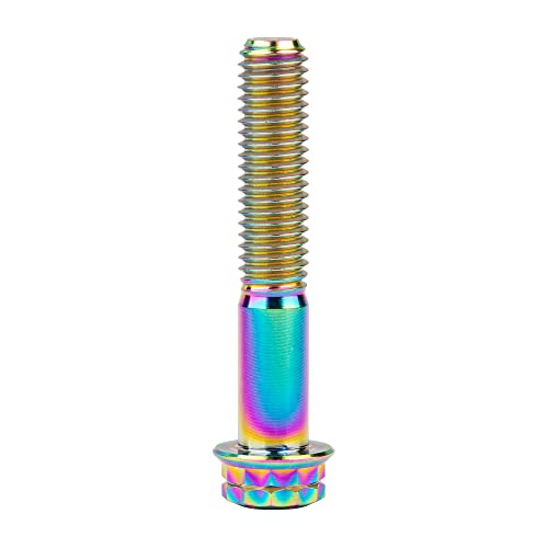 Image of Titanium Flange 12 Point Head M8 x15 20 25 30 35 40 45 50 55 60 65mm Screw Bolt Pack of 4 (M8x40mm, Rainbow)