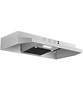 Range Hood 30 inch Under Cabinet, Stainless Steel Kitchen Vent Hood 280CFM, Built-in Kitchen Stov...