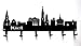 Produktbild steelprint.de Schlüsselbrett / Hakenleiste * Skyline Kiel * - Schlüsselboard Schleswig-Holstein, Schlüsselleiste, Metall - 6 Haken
