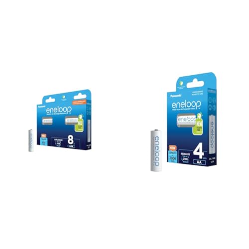 eneloop, AAA/Micro NI-MH Akku, 8er-Pack, Kapazität mit min. 800 mAh & AA/Mignon NI-MH Akku, 4er-Pack