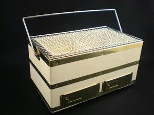 Amazon 能登の珪藻土 切り出し卓上手作り七輪 長角30号 網付 タン炭1回分付き 七輪