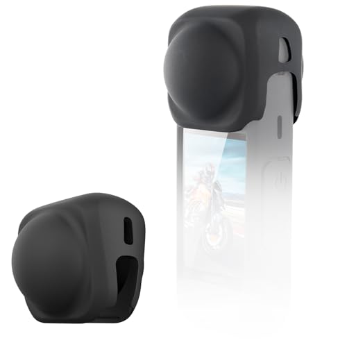XoeLLe 2 Pièces Insta360 Cache Objectif Compatible avec X4 et X5 Coque de Protection en Silicone Caps Garde en Silicone Accessoire de Prévention des Chocs et des Chutes Capes de Caméra (Noir)
