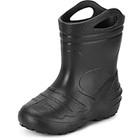Ladeheid Children's Girl's Boy's EVA Extra Light Wellington Boots Rainy Wellies Rain Boots KL051 (Black, 10 UK Child)