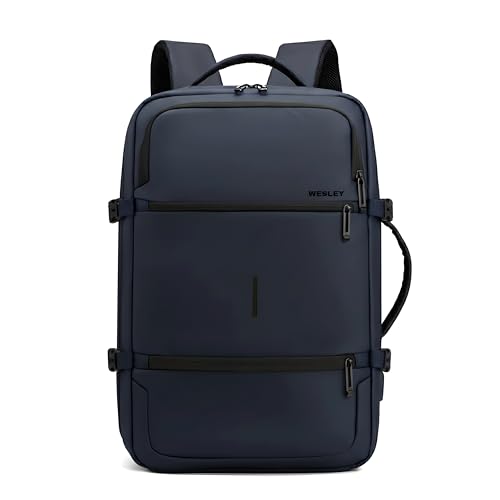 Wesley Luxur 2 Premium Overnighter 50 L Weekender Travel Laptop Backpack, Flight Cabin Approved Carry On with 16 inch Laptop Compartment, Anti Theft business/Travel/Office/College Bag for Men Women
