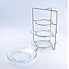 Amazon.com | 3-Tier Serving Stand with Metal Rack Round Glass Dessert ...