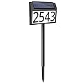 MAXvolador Solar Address Sign Lighted House Numbers Waterproof, Solar Powered LED Illuminated Address Plaques with Stakes, 3-Color in 1 Address Number