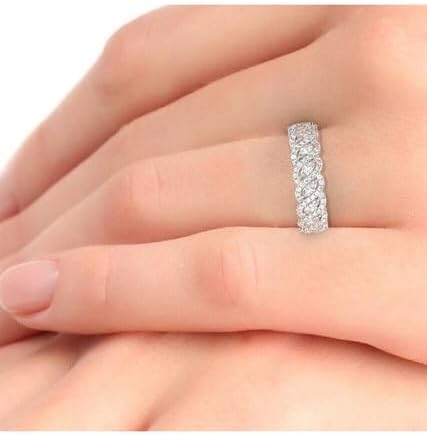 Jewels by Parijaat 3.50 CT Marquise Cut Created White Diamond Halo Prong Set Full Eternity Wedding Engagement Ring In 14K White Gold Plated 925 Sterling Silver - Image 4