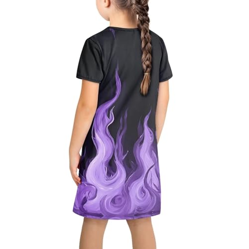 Kids Toddler Dress for Girls 3-14Y Summer Cute Dresses Short Sleeve Swing Shirt Dress Home Play Clothes2