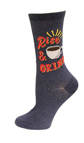 Image of Hot Sox Rise And Grind Socks, Denim Heather, 1 Pair, Women Shoe 4-10