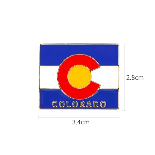 Image of State Shaped Map Lapel Metal Pin Enamel Brooch Keepsake Beautifully Designed for Backpack Hat
