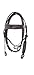 LEATHERRIDE Western Leather Horse Headstall and Reins Combo Natural Antique Tooling, Quick Bit Change Adjustable Browband Headstall and Free Size Reins for Horses (Brown)