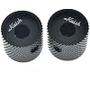 KAISH Set of 2 Aluminium Metal Flat Top Guitar Bass Knobs Guitar Volume/Tone Control Knobs 1/4 Universal Potentiometer Pot Knobs with Indicator Line for Tele/Telecaster Black