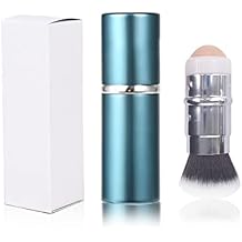 Oil-Absorbing Volcanic Face Roller with Makeup Brush, Reusable Facial Skincare Tool for At-Home or On-the-Go Mini Massage Blue