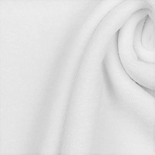 Tissu éponge coton stretch blanc pour coudre des lingettes et vêtements