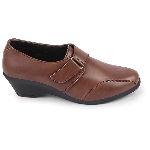 Image of FAUSTO Women's Outdoor Fashion Hook and Loop Platform Heel Wedges