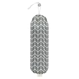 Gray Geometric Lines Plastic Bag Holder, Wall Mount Grocery Bag Holder for Plastic Bags, Abstract Art Kitchen Reusable Organizer Grocery Bags with Drawstring, Minimalist Gifts for Women Mom Grandma