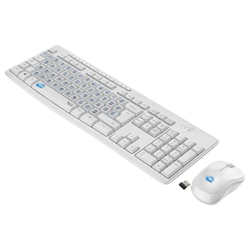 Kit ratón teclado inalámbrico 2.4 GHz de alta resistencia SIMPLETEK con pegatinas QWERTY