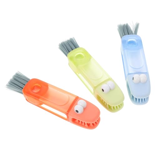 Gatuida 3 piezas Cepillos de Limpieza para Tapas y Biberones Diseño Pequeño y Multifunción para Ranuras para Botellas de Leche Tazas y Botellas Deportivas Fácil Almacenamiento y Limpieza