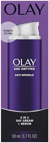 Olay Face Serum by Age Defying Anti-Wrinkle 2-in-1 Day Cream Plus Face Serum, Aloe Vera, 1.7 Fl Oz