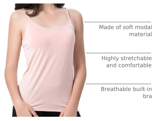 Image of Ibeauti Womens Camisoles Tops with Built in Padded Bra Basic Breathable Tank Top