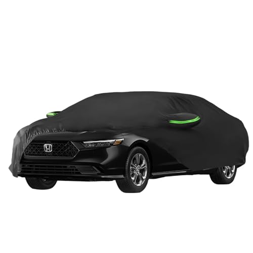 Image of Proadsy 2026 Upgrade Car Cover for Honda Accord 2019-2025 2026, Waterproof All Weather for Automobiles, Windproof Snowproof Rain Hail Sun UV Protection Full Outdoor Indoor Exterior Car Covers, Black