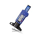 デジタル タイヤ溝 デプスゲージ測定 0-25mm デジタルデップスゲージ 小型 タイヤデプスゲージ 溝測定メーター バイク/車に適用 (青)