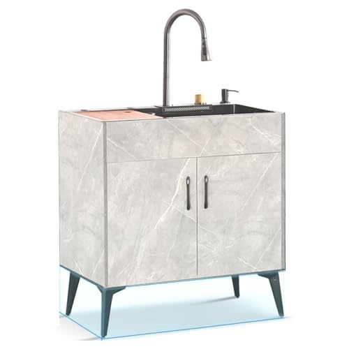 Sink Cabinet with Waterfall Sink and Faucet