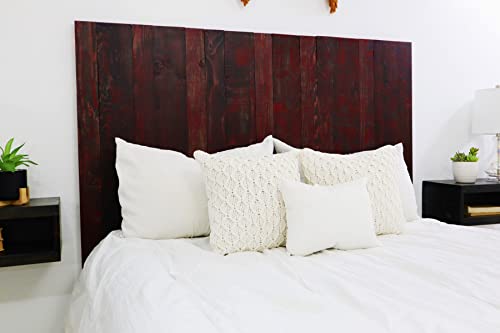 Barn Walls Red Dragon Skin Headboard, Modern Design, Solid Wood Headboard, Floating Panels, Adjustable Height, Easy Assembly, California King Size #TOP1