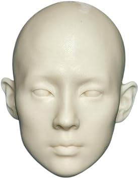 Fremego 1/6 Scale Asian Girl Unpainted Head Sculpt DIY Bald Head Carved Carving for 12inch PH TBL JO Action Figure Body