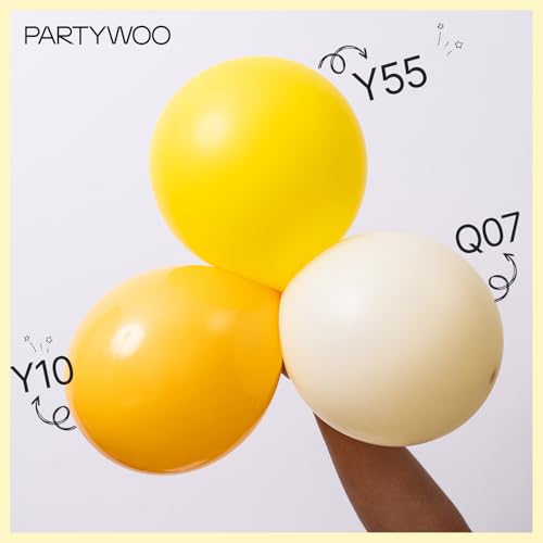 Image of PartyWoo Pastel Yellow Balloons 50pcs 5 Inch Small Mini Light Pale Yellow Balloons for Graduation Baby Shower Gender Reveal Easter Little Cutie Bee Birthday Summer Party Decorations Yellow-Q07