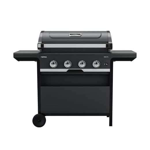 Campingaz Xpert 100 L Plus Rocky Barbacoa Gas para Piedra Volcanica, con 2 Quemadores, 7.1 kW de Potencia,2 Parrillas de Acero Cromado,2 Mesas Laterales y Rocas de Lava,Negro, 98 x 48 x 124 cm