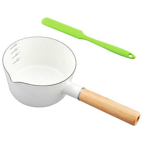 Enamel Milk Pan, 1L Milk Pot Butter Warmer Enamel Saucepan