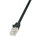 Produktbild LogiLink CP1013U RJ45 Netzwerkkabel, Patchkabel CAT 5e U/UTP 25.00cm Schwarz mit Rastnasenschutz, 10 Stück