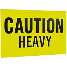 Kenco 3" X 5" Caution Heavy Fluorescent Shipping Label Stickers for Shipping and Packing -500 Adhesive Labels Per Roll