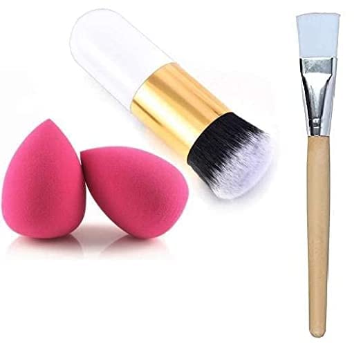 AIR BEAUTY Foundation Brush with face bleach brush and 2 pcs Blenders Puff of 4) Amazon