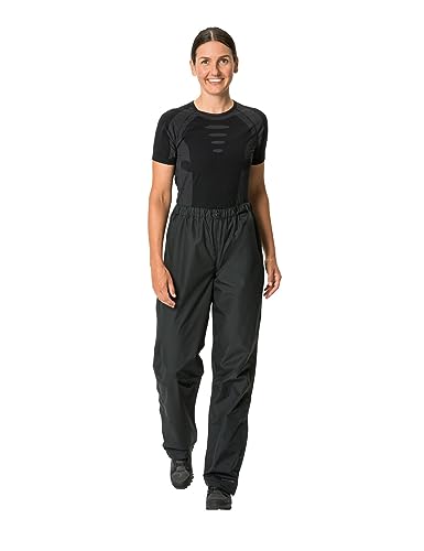 VAUDE Fluid Regenhose Damen - wasserdichte, atmungsaktive Multifunktionshose für Radfahren, Wandern, Outdoor, Eco Finish, PFC-frei, reflektierende Details, verstellbare Beinweite