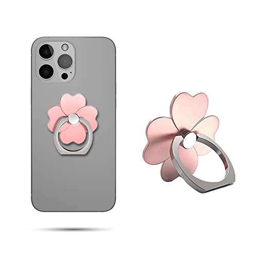 Image of Regor Finger Grip & Mobile Holder | Cell Phone Grip Holder for Hand & Mobile Back Holder | Selfie Holder & Works as iPhone Stand & Android Phone Stand for Desk - Leaf Rose Gold