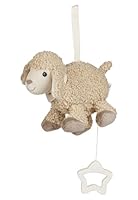 Sterntaler Spieluhr S Schaf Flocke - Baby Spieluhr aus weichem Stoff - Kuscheltier zum Anbinden Dank herausnehmbarer Spieluhr waschbar, Einschlafhilfe wirkt beruhigend zuhause & unterwegs, Sandfarben